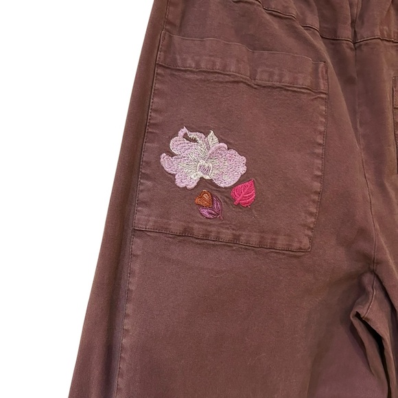 Pilcro The Izzie Relaxed Pull-On Barrel Pants Sz S Embroidered Stretch Ankle - Picture 7 of 11